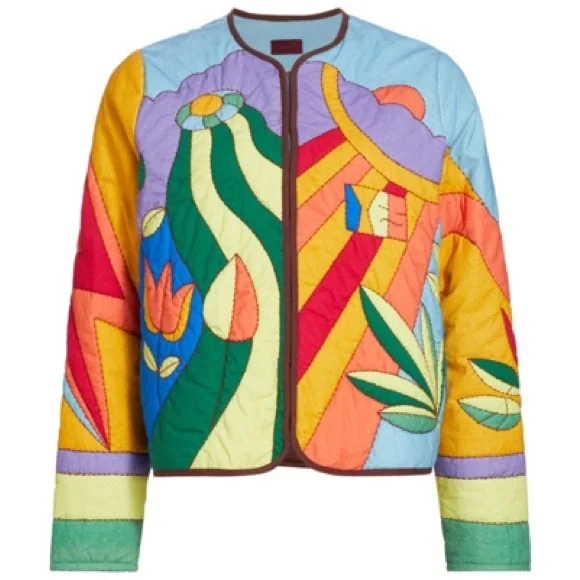 MOTHER On The Fringe Multicolor Patchwork Jacket - Picture 3 of 5
